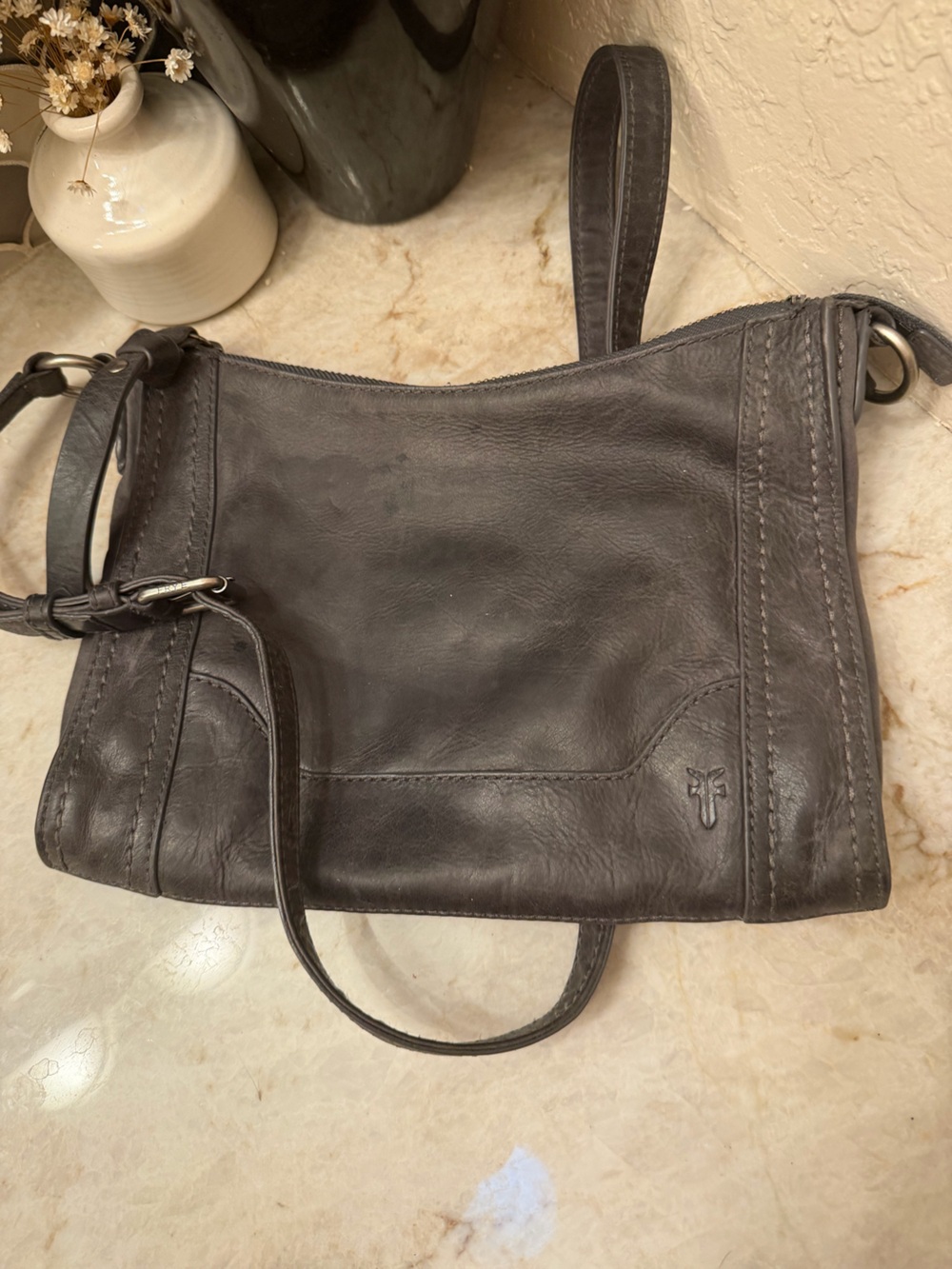 Frye Melissa gray crossbody bag